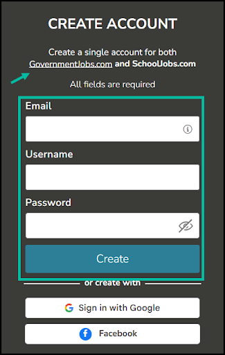 Image of Create a new account form