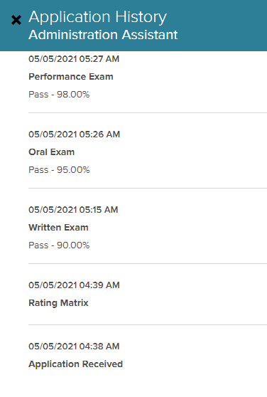 Image of Applications & Status page