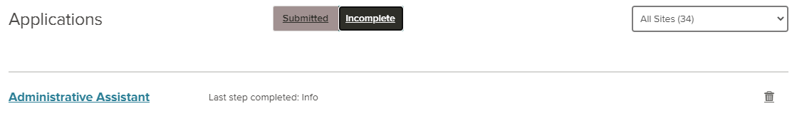 Image of Applications & Status page