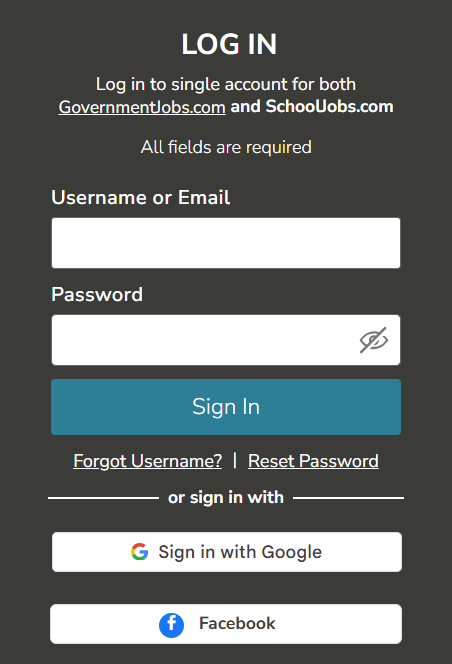 Image of Login form