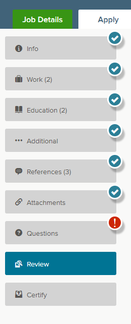 Image of application progress