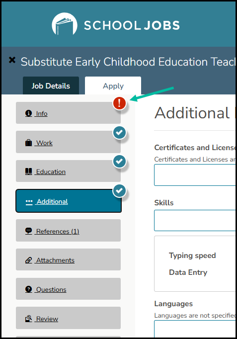 Image of application progress
