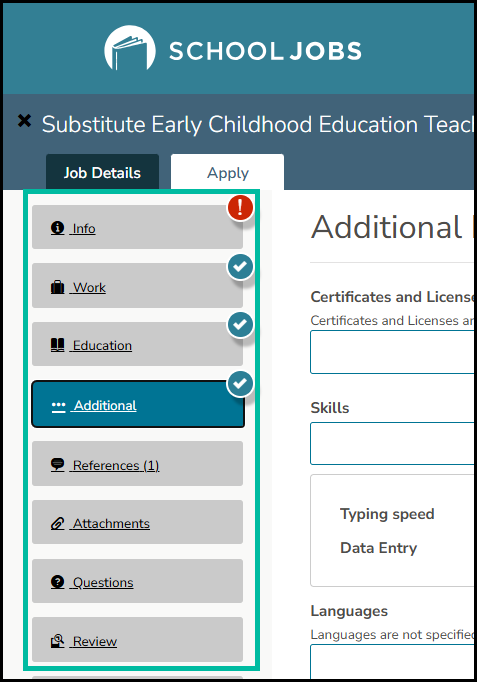 Image of application steps